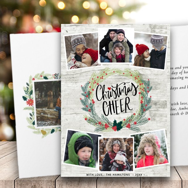 Cartão Colagem de Fotografias de Madeira Branca Rústica F (Criador carregado)