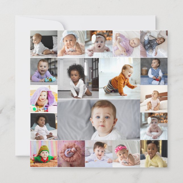 Cartão Colagem de Fotografias do Design 19 (Frente)