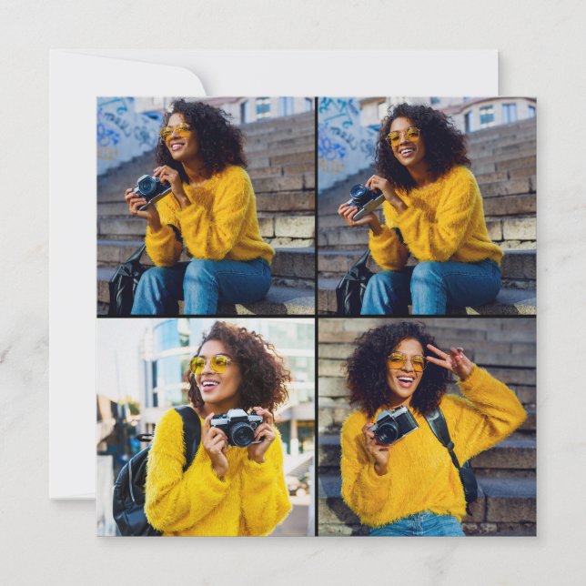 Cartão Colagem de Fotografias do Design 4 (Frente)