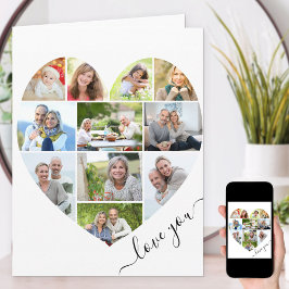 Cartão Colagem de Fotografias do Heart 11Love Você Escrev