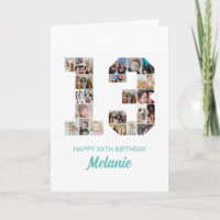 Colagem de Fotografias do Número 13 de Aniversário