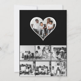 Cartão Colagem de Fotos 7 Preto e Branco