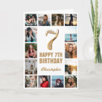 Colagem de Fotos Branca e Dourada de Aniversário d