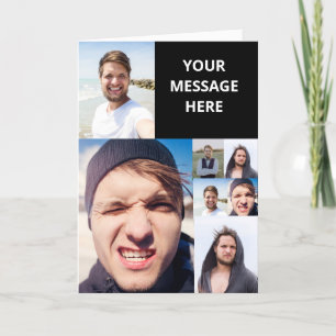 Cartão Colagem de Fotos Coloque Seu Rosto Em uma