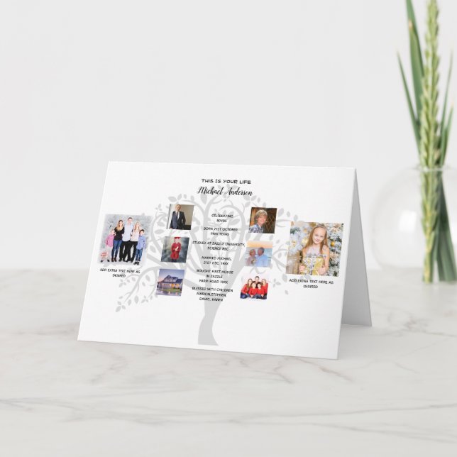 Cartão Colagem de Fotos da Árvore Familiar com os Marcos  (Frente)