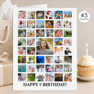 Cartão Colagem de Fotos de Aniversário 45 Imagens Persona