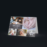 Cartão Colagem de Fotos de Família com Múltiplas Fotos Qu<br><div class="desc">Envie um cartão especial para que eles saibam que você está pensando neles com esta colagem de fotos de família. Personalize com o nome da sua família e várias fotos. Envie uma mensagem de amor e consideração. Um lindo presente para reuniões de família.Envie-o para os feriados, envie-o só porque sim....</div>