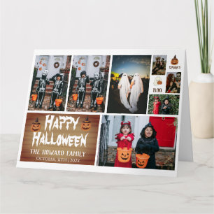 Cartão Colagem de Fotos de Halloween Moderna e Simples