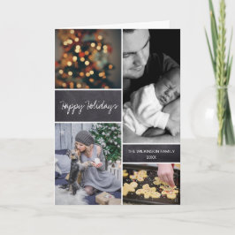 Cartão Colagem de Fotos de Natal Vertical Personalizada