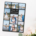 Cartão Colagem de Fotos do Aniversário de Casamento Perso<br><div class="desc">Cartão de colagem de fotos personalizável para seu marido,  esposa,  namorada ou namorado no seu aniversário. Adicione 9 de suas fotos favoritas de noivado ou casamento e peça este cartão preto moderno como um presente romântico para seu parceiro. Um belo cheio personalizado de memórias.</div>