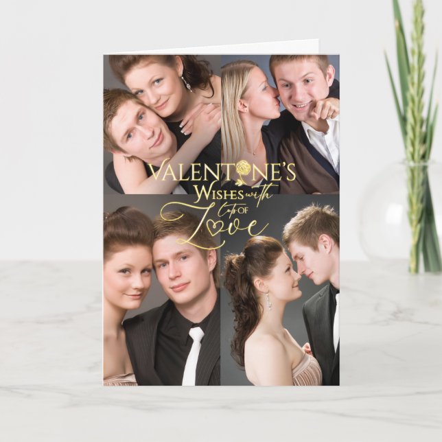 Cartão Colagem de Fotos do Dia dos Namorados Lembrança (Frente)