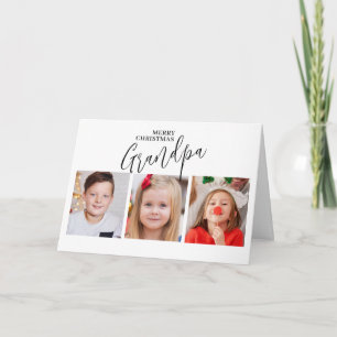 Cartão Colagem de Fotos do Vô 3 Vovô Feliz Natal
