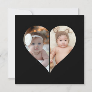 Cartão Colagem de Fotos em Forma de Coração 2