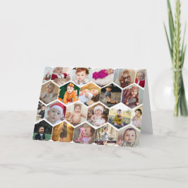 Cartão Colagem de Fotos em Hexágono