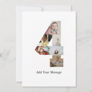 Cartão Colagem de Fotos em Preto e Branco Número 4