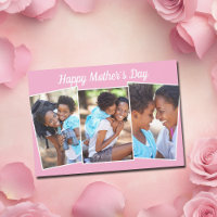 Colagem de Fotos Feliz Dia das Mães Rosa Fofo