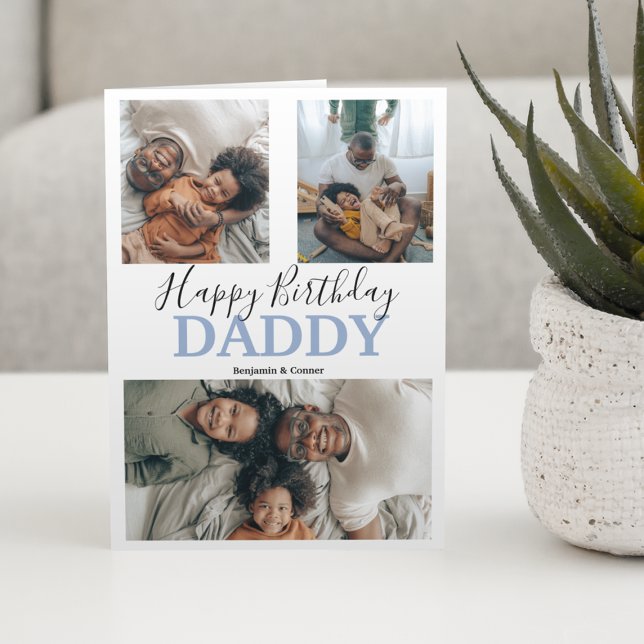 Cartão Colagem de Fotos Moderna 3 | Aniversário (Criador carregado)