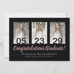 Cartão Colagem de Fotos Moderna Personalizada de Graduaçã