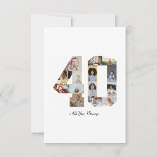 Cartão Colagem de Fotos Número 40