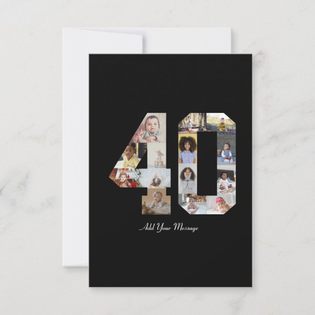Cartão Colagem de Fotos Número 40 (Frente)