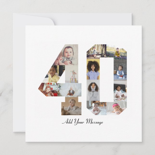 Cartão Colagem de Fotos Número 40 (Frente)