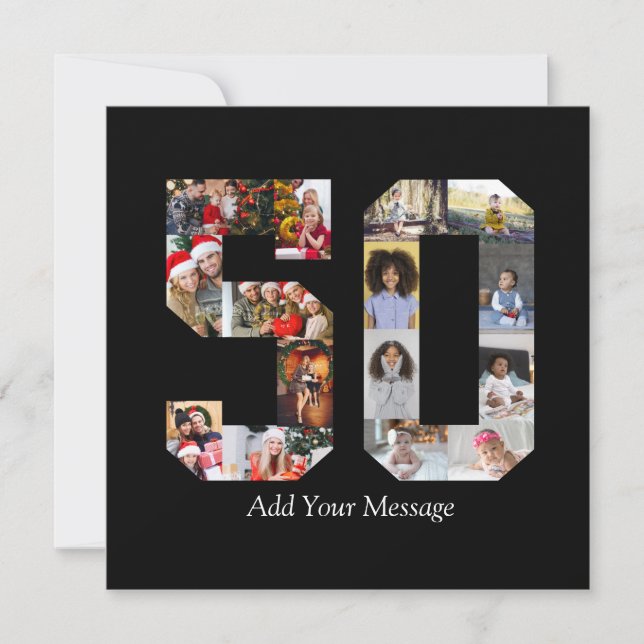 Cartão Colagem de Fotos Número 50 (Frente)