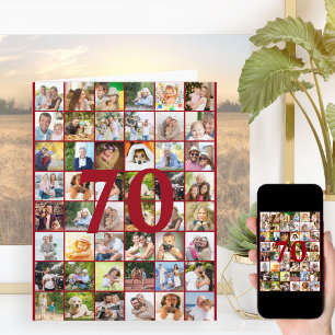 Cartão Colagem de Fotos para 70º ou Qualquer Idade Grande