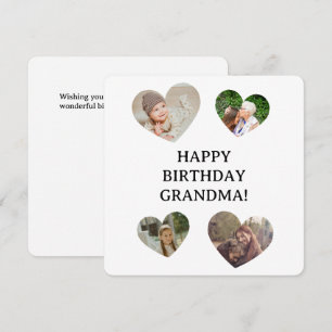 Cartão Colagem de Fotos Personalizada de Aniversário Avó