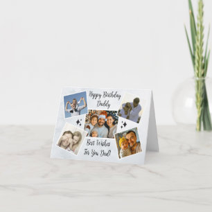 Cartão Colagem de Fotos Personalizada do Pai Feliz 5 do D