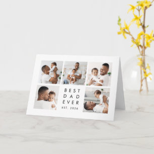 Cartão Colagem de Fotos Personalizada Melhor Pai do Mundo