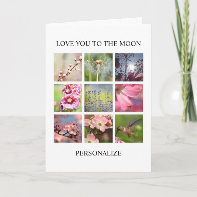 Cartão Colagem de Fotos Personalizadas com o Texto (Frente)