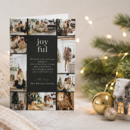 Cartão Colagem de Fotos Personalizadas de Natal Alegre 10