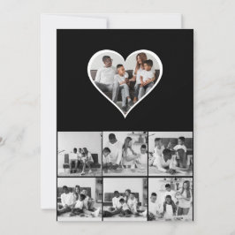 Cartão Colagem de Fotos Preta e Branca 7
