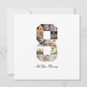 Cartão Colagem de Fotos Preto e Branco Número 8