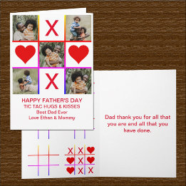 Cartão Colagem de Fotos Tic Tac Toe Hugs Dia de os pais K