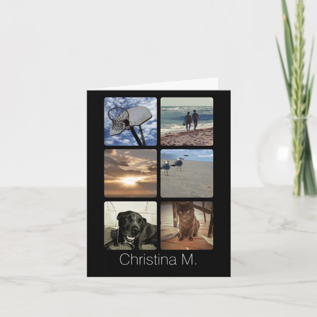 Cartão Colagem de Imagens Múltiplas Fotográficas Personal (Frente)
