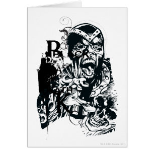 Cartão Colagem de Mão Negra e Crânio