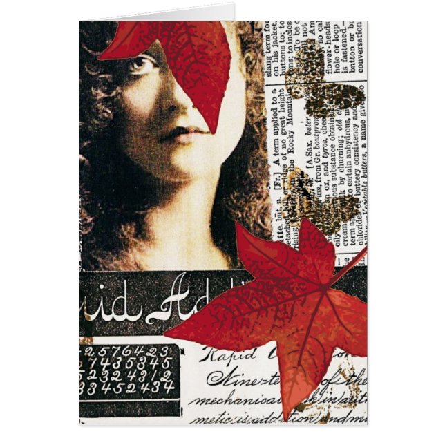 Cartão Colagem de mídia mista (Frente)