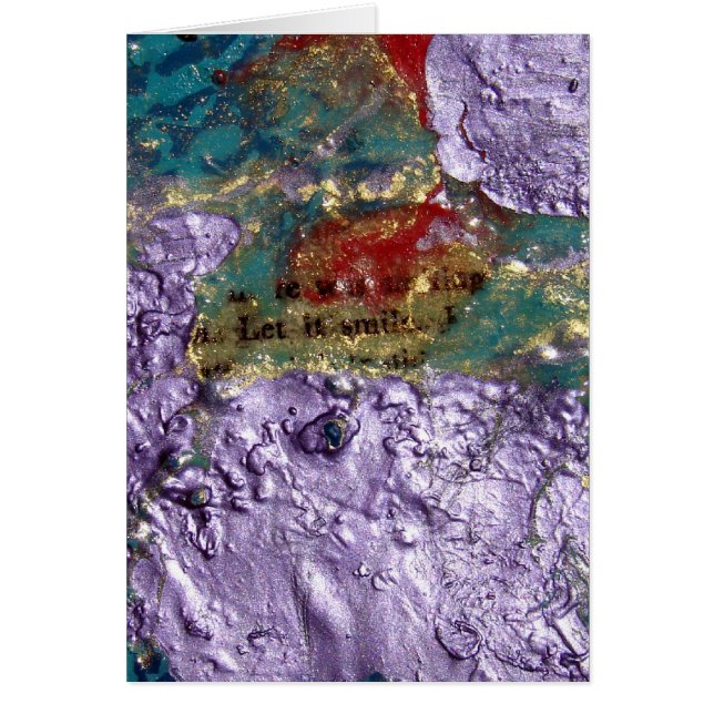 Cartão Colagem de Mídia Mista de Abstrato de Sorriso (Frente)