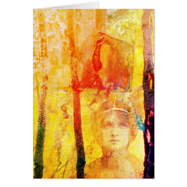 Cartão Colagem de mídia mista, placa de saudação do Dentr (Frente)