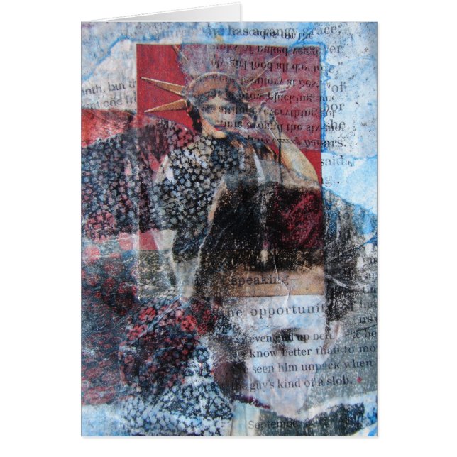 Cartão Colagem de Palavras e Mulheres Abstrato, Ocasião (Frente)