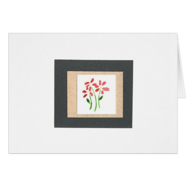 Cartão Colagem de papel da aguarela (Frente horizontal)