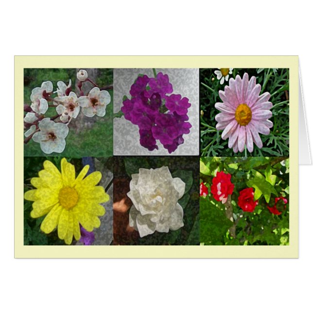 Cartão Colagem de Primavera (Frente horizontal)