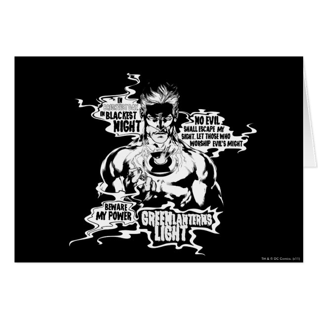 Cartão Colagem de Texto Lanterna Verde (Frente Horizontal)