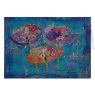 Cartão Colagem de três papoilas