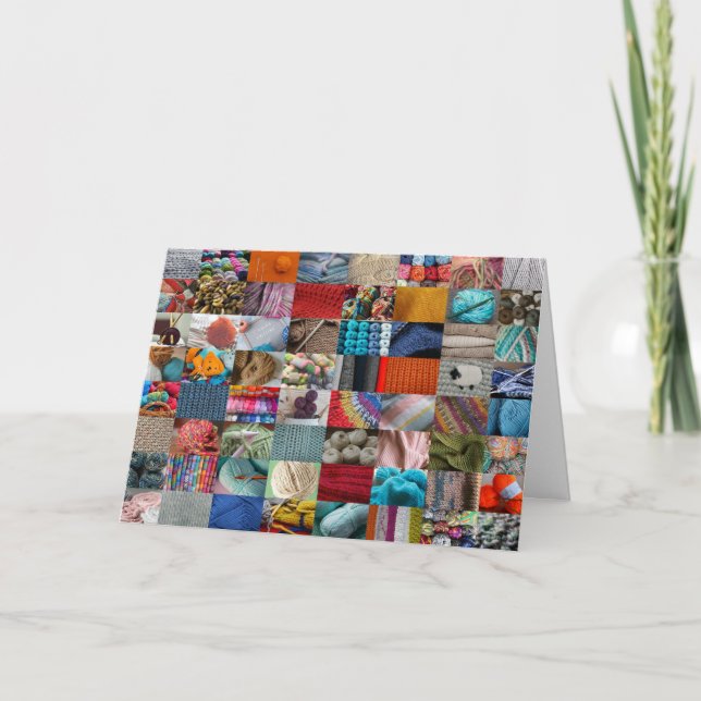 Cartão Colagem de tricô (Frente)