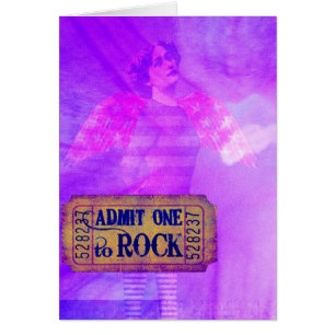 Cartão Colagem digital Rock and Roll Angel Todas as Ocasi