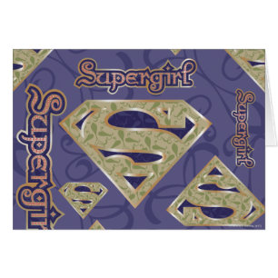 Cartão Colagem do logotipo do Rico Supergirl