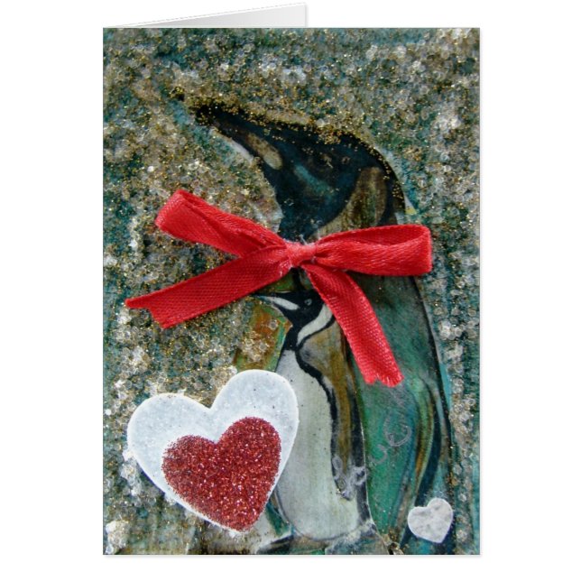 Cartão Colagem do pinguim (Frente)