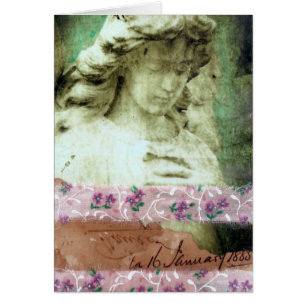 Cartão Colagem dos meios mistos do anjo